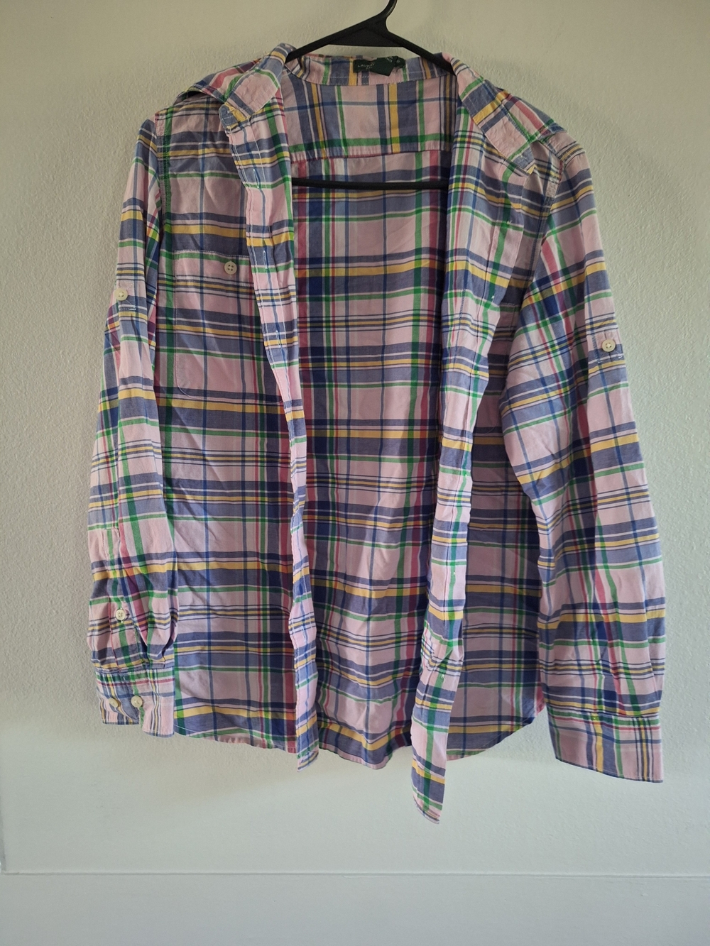 Lauren Ralph Lauren Pink Plaid Button-Down Shirt with Blue and Green Accents